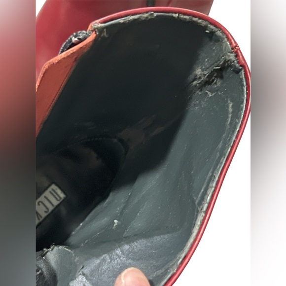 Vero Cuoio Nickels Italy Leather Square Toe Boots | Burgandy | Size: 7.5 - Picture 12 of 13